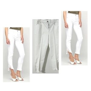 Earl Raw Frayed Hem Women’s Jeans White Size 14 EUC Business Casual, Going Out